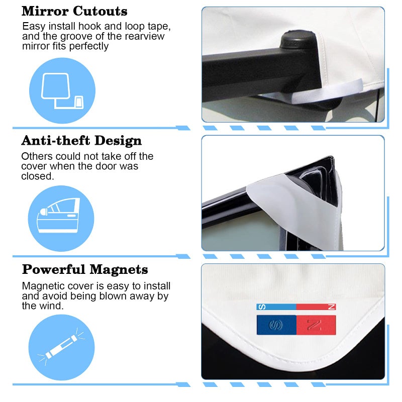 Mofeez RV Windshield Cover Compatible with Class C Ford 1997-2025, UV Block Offer Complete Privacy with Light Preserves Interior (White Color with Mirror Cutouts) - Image 4